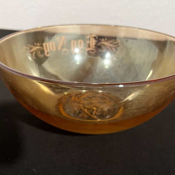 COPY - Vintage Jeannette Glass Marigold Egg Nog Bowl Orange Lusterware Punch Bo… - Picture 7 of 8